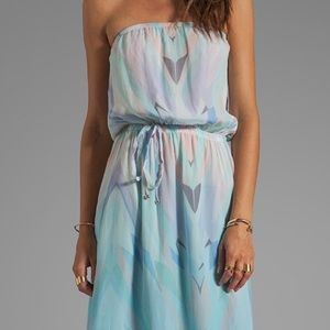 Gypsy 05 Prim Geo Print Strapless maxi dress